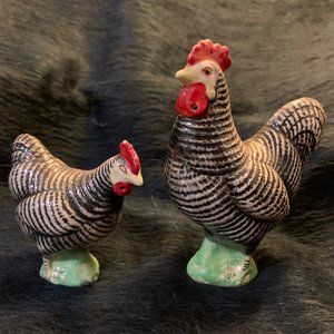 Vintage Tom & Hen Turkey Salt & Pepper Shaker Set - Guessing 1930s
